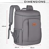 Tydi Cooler Backpack Insulated 30L Grey – Picnic Camping Hiking Rucksack view 4