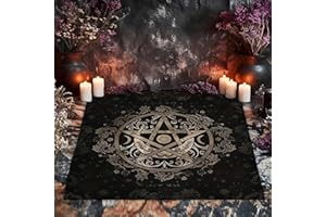 Tarot Table Cloth Altar Cloth, 29.5inch Tarot Reading Cloth Square for Tarot Cards Deck, Witchcraft Wiccan Pagan Spiritual Su