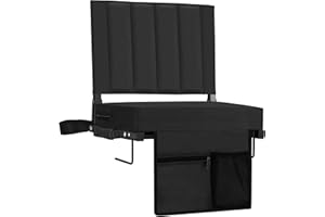 Halituny Stadium Seat for Bleachers with Back Support, Portable Bleacher Seat with Wide Comfy Padded Cushion, Metal Hook, Folding Stadium Chair with Shoulder Strap, Carry Handle, Cup Holder