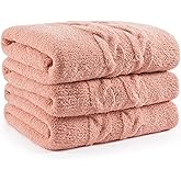 CloudDwelling Winter Knit Throw Blanket for Couch Sofa Bed Fluffy Fuzzy Soft Lightweight Cozy Farmhouse Chunky Cable Knitted Throws (Pink, 60"x80")