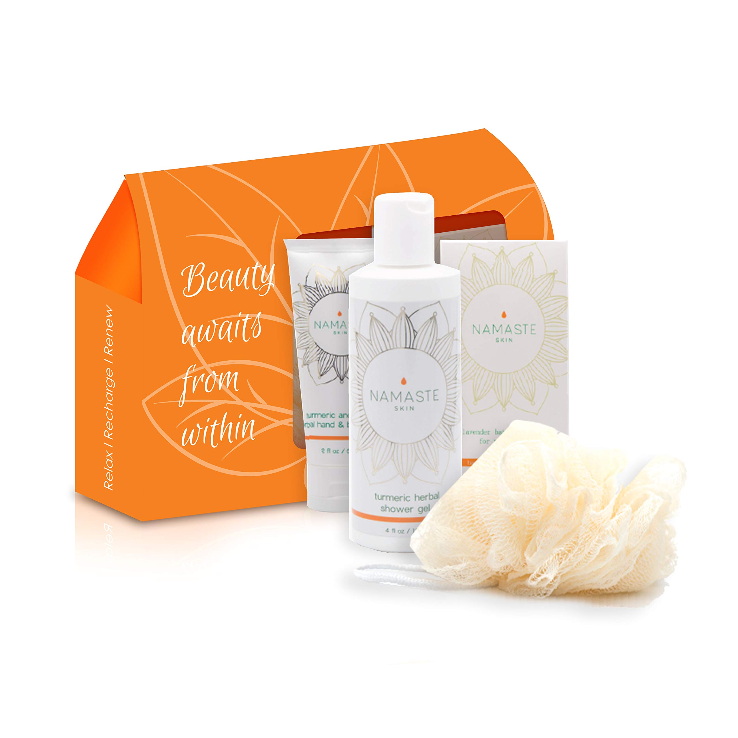 Holiday Special Gifts! Home Spa Bath and Body Natural Skin Care Gift Sets By Namaste Skin (4-Piece Grapefruit GiftSet)