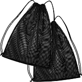 Frienda Mesh Drawstring Backpack Bag Multifunction Mesh Bag, Black | Large Mesh Drawstring Bag for Beach, Swimming Gear, Gym, Clothes, Travel, Workout Gear, Shower, Sports Storage