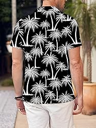 LuckLemocor Mens Hawaiian Shirt Tropical Button Up