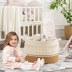 KAKAMAY Large Blanket Basket (20"x13"),Woven