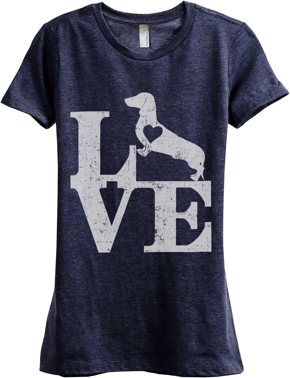 Thread TankLove Dachshund Dog Women's Shirt Fashion Relaxed T Shirt Stylish Summer Graphic Tee Vintage Cool Casual Wear
