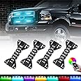 OPP ULITE LED Grille Lights for Trucks - RGB Color - 4 Pods Front Grill Light - Smartphone APP Control/Music/Timing/Flashing Strobe Modes for Ram F150 F250 F350 F450 F550 Tacoma Truck