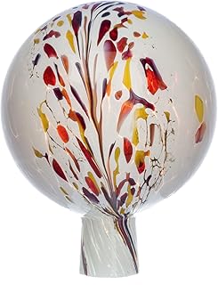 Marolin Rosenkugel für den Garten/Gartenkugel (15cm Durchmesser | weiß - meliert)