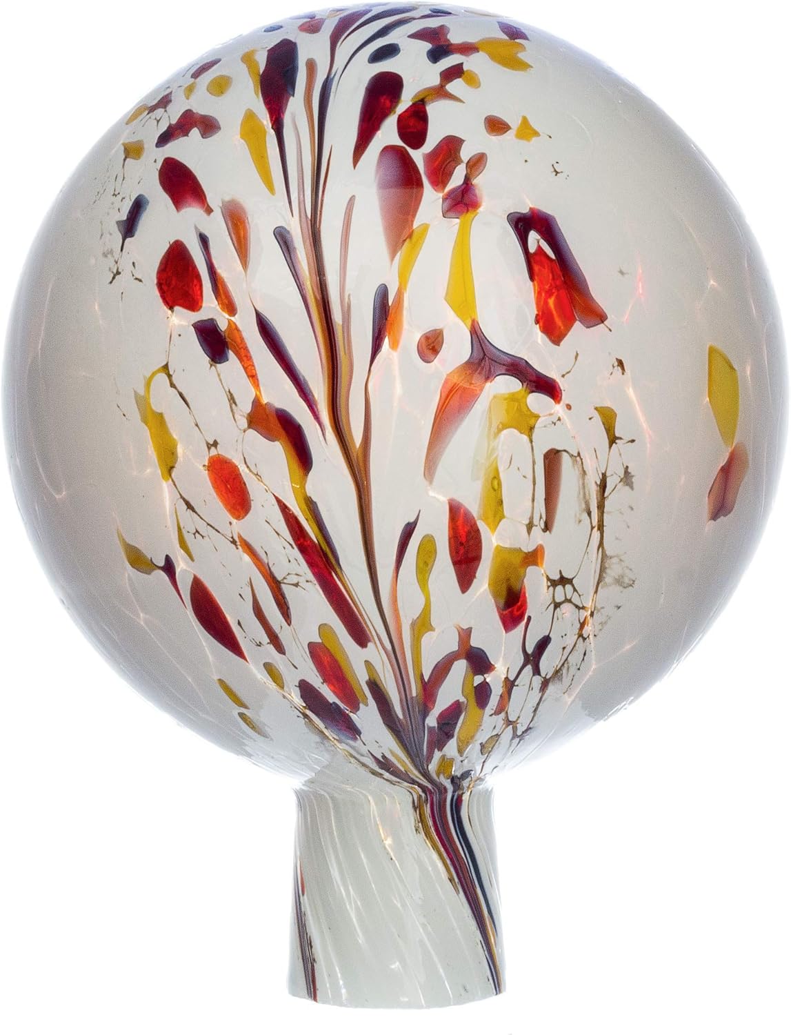 Marolin Rosenkugel für den Garten/Gartenkugel (15cm Durchmesser | weiß - meliert)