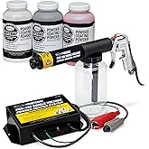 Eastwood PCS-150 Powder Coating System | Innovative Single Voltage with Minimal Overspray | Includes Red, White and Gloss Black Powders