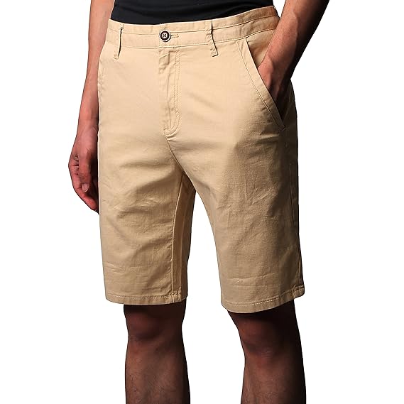 Amazon カーキ短パンメンズの バミューダショーツメンズストレッチ