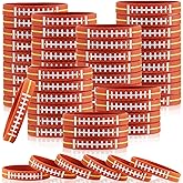 Zhanmai Football Silicone Bracelets Bulk Sporty Stretch Rubber Wristbands Sport Themed Party Favors Accessories for Adults Football Birthday Party Decorations Stuffers Filler Gifts Supplies