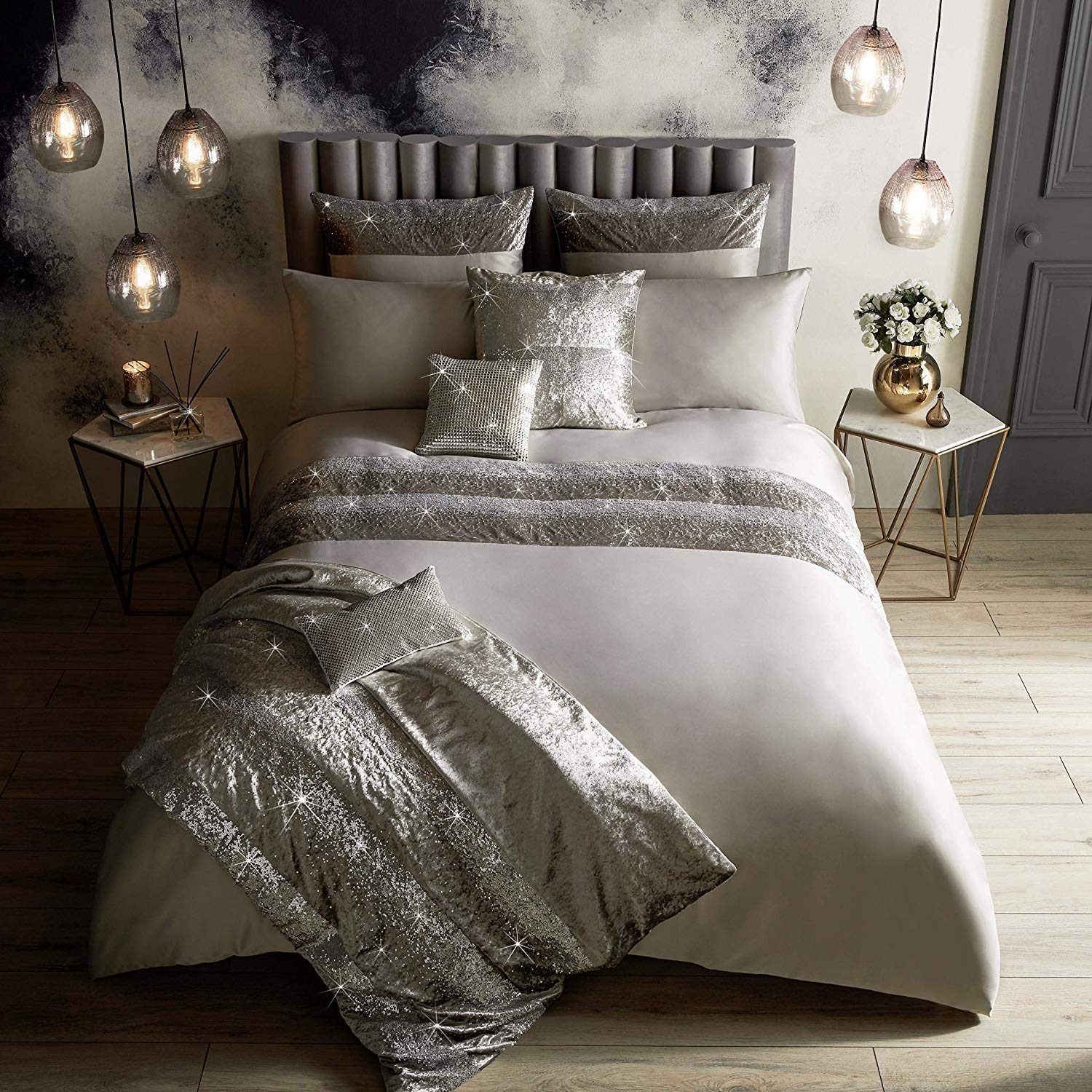 Kylie Minogue Skyla Silver Bedding Range NEW for Autumn 2019 Cushion
