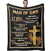 Sunhygge Christian for Men Blanket 60" x 50" - Man of God/Religious/Inspirational/Bible/Inspirational/Spiritual/Faith Based/Catholic Gifts for Men - Mens Christian Gifts