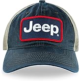Jeep Premium Navy Waxed Chino Twill/Lightweight Khaki Mesh Patch Hat - Navy/Khaki