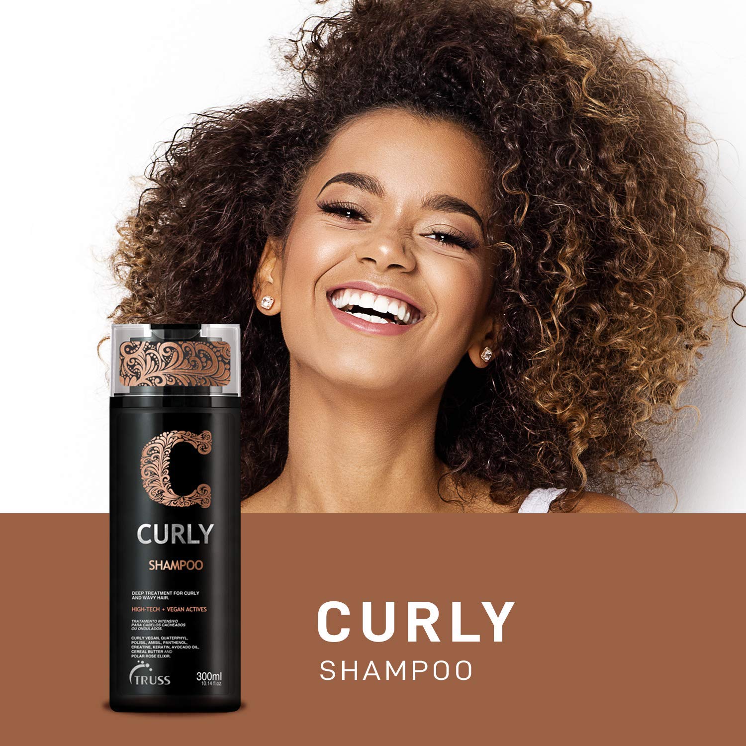 Truss Curly Shampoo - Gentle Cleansing for Defined, Detangled, Frizz-Controlled Wavy and Curly Hair with Softness, Moisture Balance and Conditioning