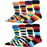TOEJY Fun Crazy Funny Dress Socks for Men, Cute Novelty Cool Silly Funky Pattern Graphic Calf Cotton Crew Socks Gift