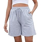 ZKIEYS Women's Sweat Athletic Shorts Jogger Summer Loose Drawstring Waist Bermuda Shorts with Pockets