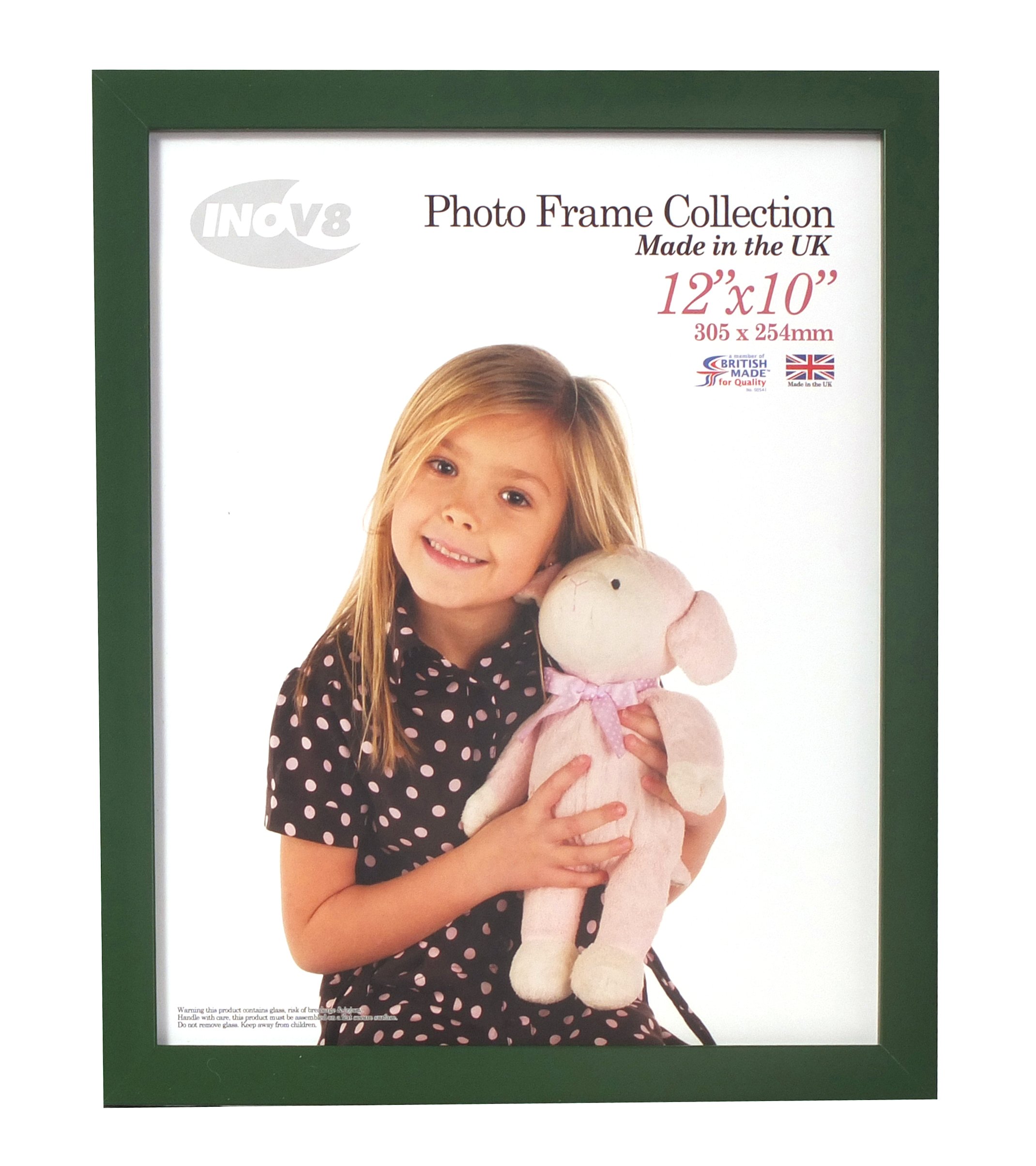 Inov8 British Made Traditional Picture/Photo Frame, Racing Green, 12x10 Inch