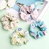 Zhenle 8 Pcs Chiffon Flower Hair Scrunchies for Girls Women Ponytail Holder view 4