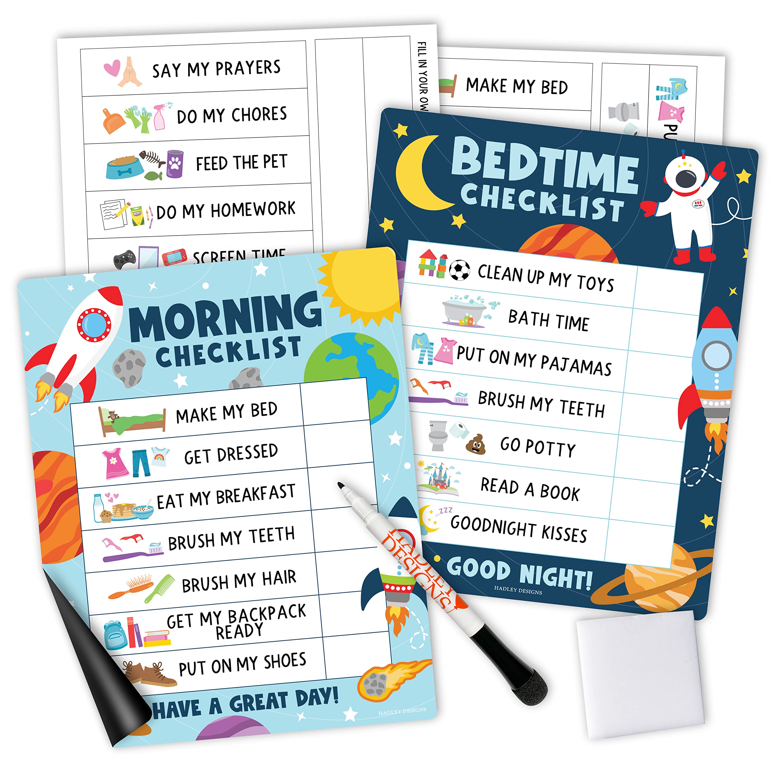 Mua Magnetic Morning & Bedtime Routine Chart for Kids - Customizable ...