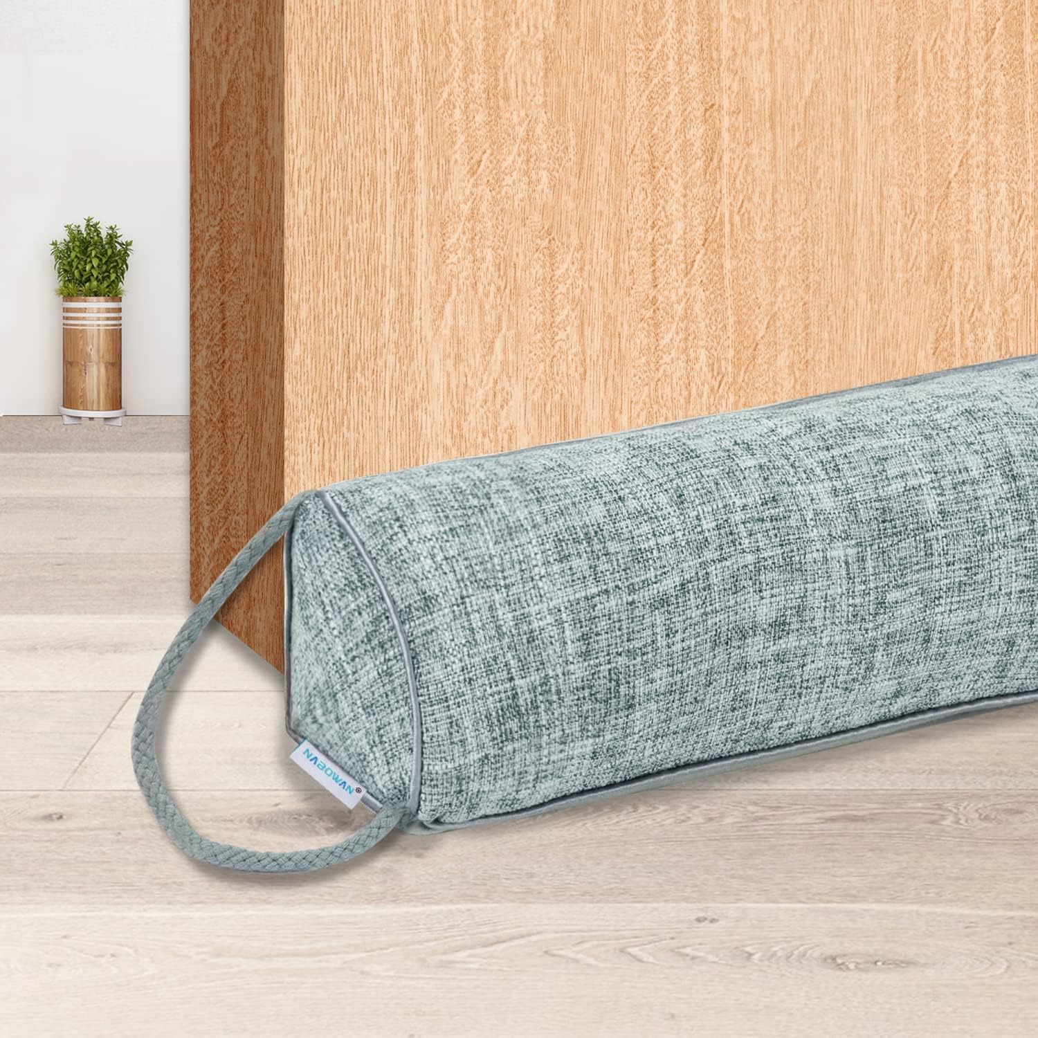 Photo 1 of NABOWAN Weighted Door Draft Stopper - Triangular Gap Filler Blocks Bottom Up to 3”, Under Door Draft Blocker Reduce Hot Cold Air Wind Noise for Easy Install, Save Energy, Home Room Essentials, 30”Gray