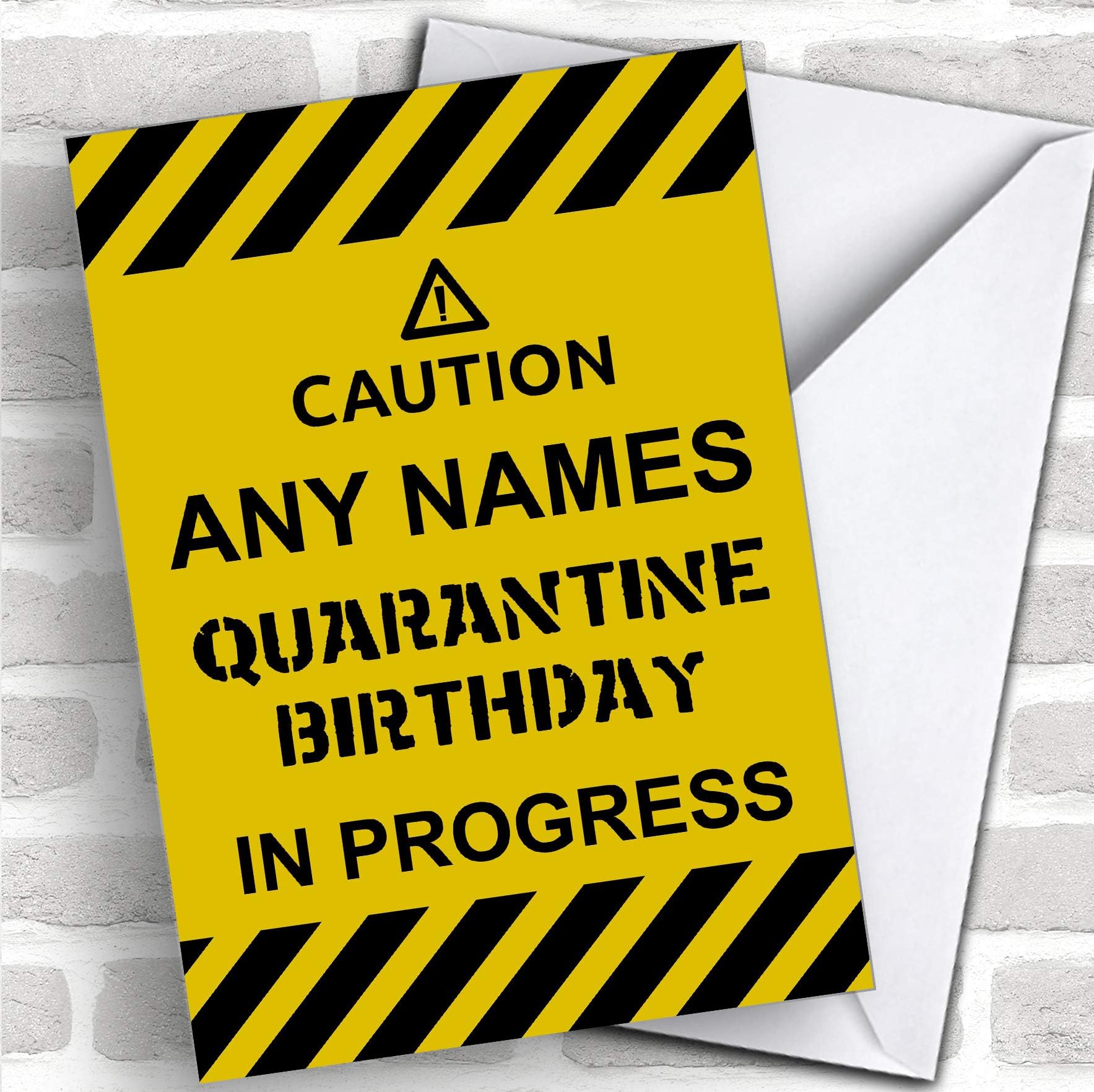 Caution Quarantine Birthday Coronavirus Quarantine Greetings Card