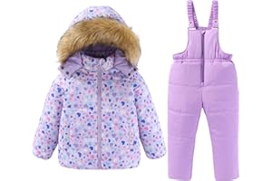 M2C Little Girls Winter 2-Piece Ski Snowsuit Set Puffer Jacket and Pants
