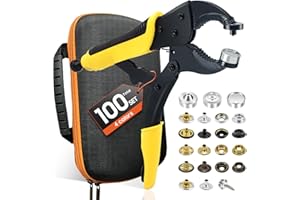 HAPDEN Heavy Duty Snap Fastener Tool kit, Punching Function, Snap Button Tool with Adjustable Setter, 15mm snap Tool Includes