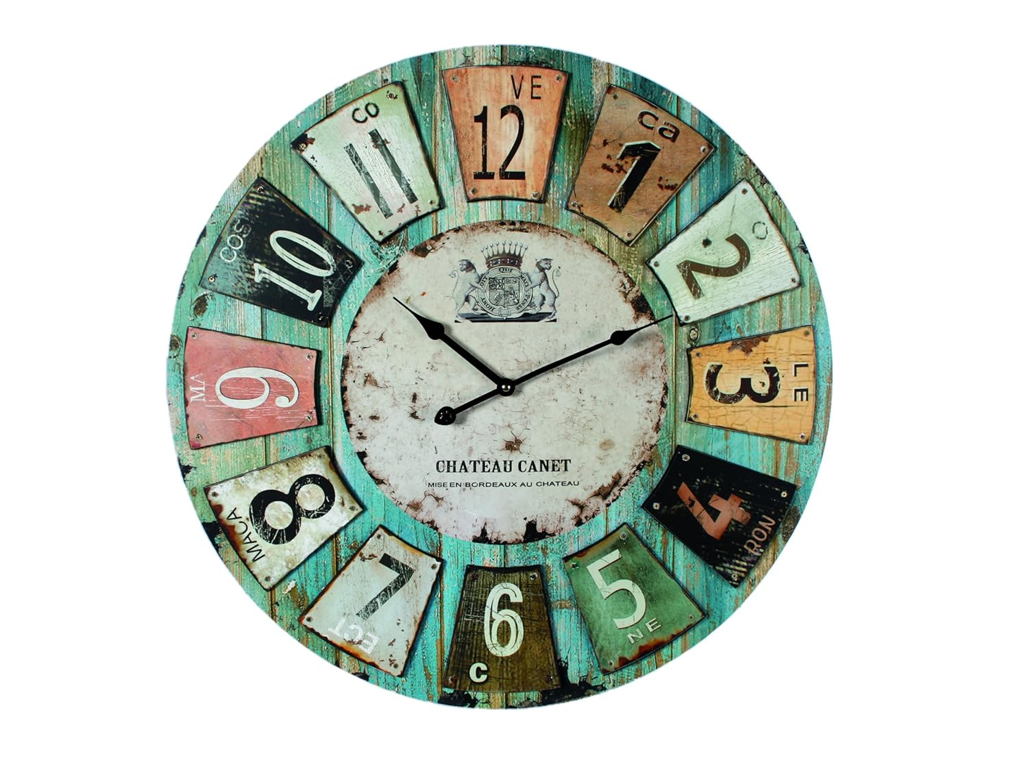 Wooden Wall Clock Antique Style "Chateau" 60cm Diameter (24 inches) eBay