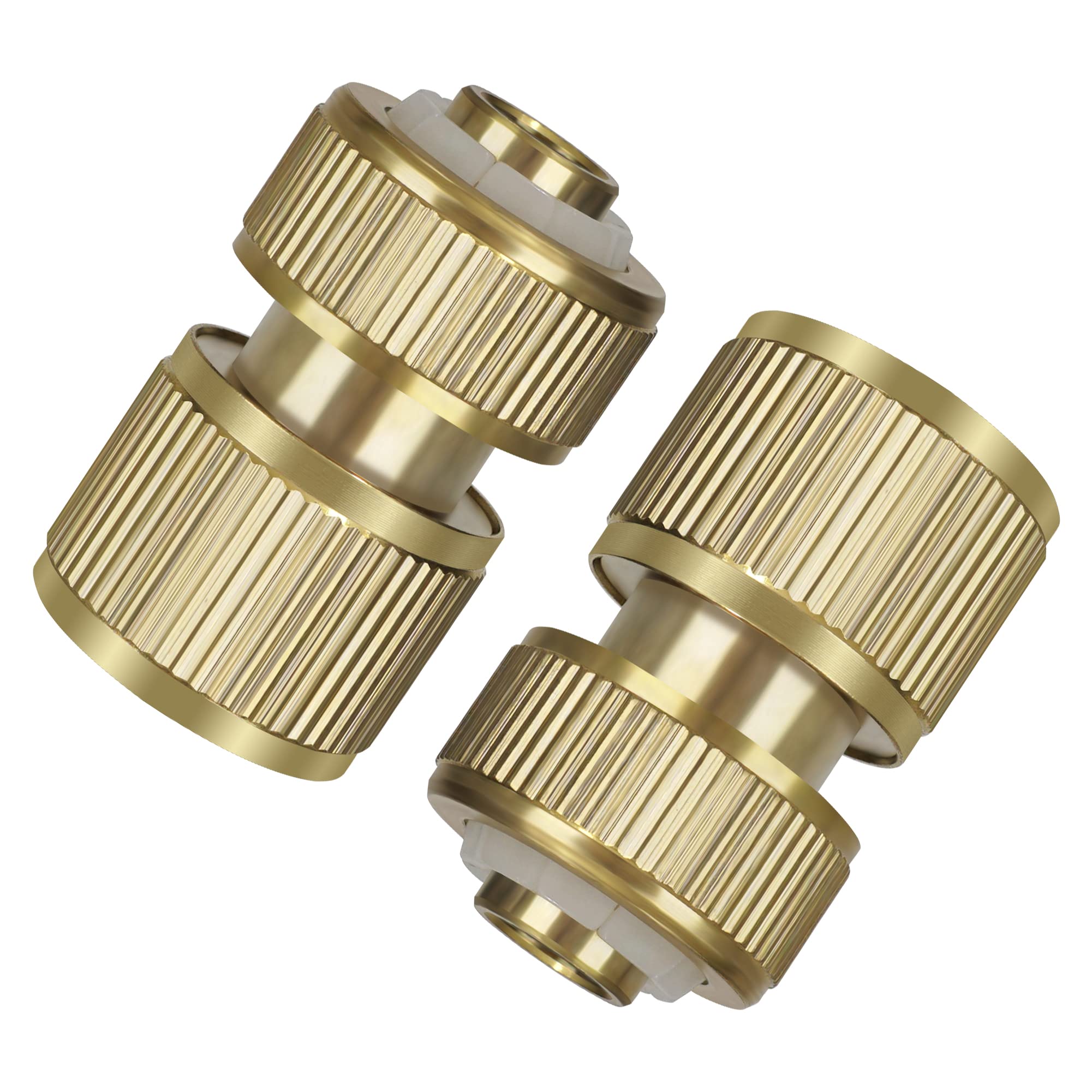 Garden Hose Quick Connector, Brass Hose Connector, 1/2 inch Expandable Faucet Connector, Garden Hose Pipe Faucet Adapter for Washing Machine and Gardening (2 Pack)