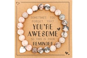 VICKHU Beaded Bracelets for Women Encouragement Healing Natural Gemstone Butterfly Heart Bracelets Gifts for Women Mom Daughter Wife Sister Coworker Friend teacher on Christmas Thanksgiving