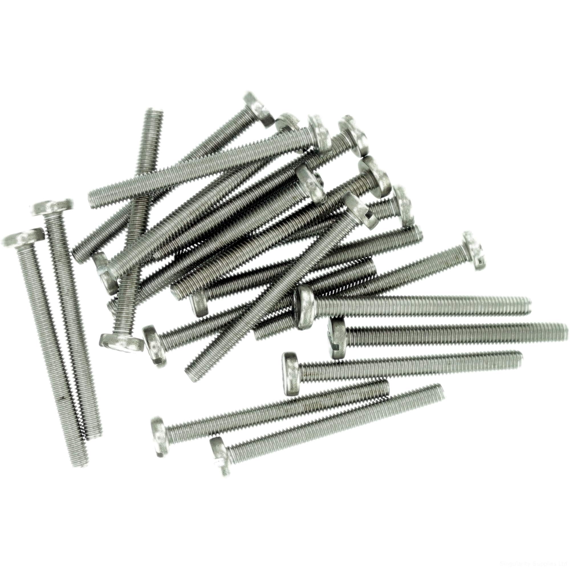 M6 (6mm x 10mm) Slot Pan Machine Screw (Bolt) - Stainless Steel (A2) (Pack of 20)