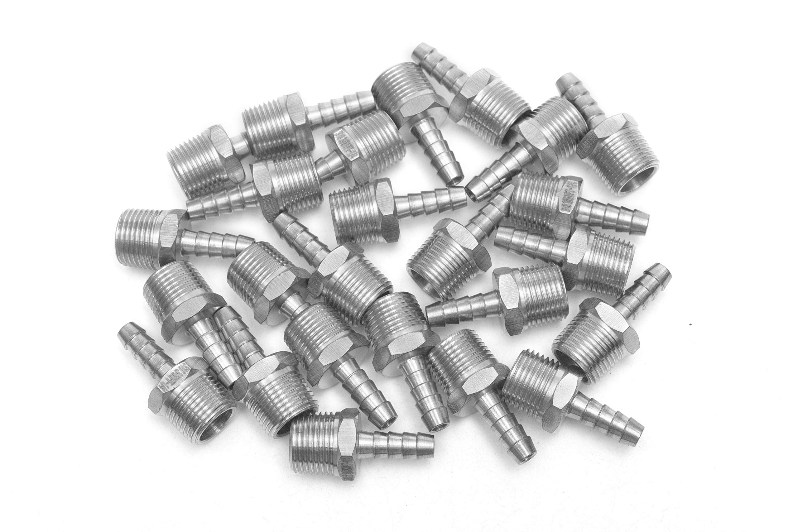 Pack of 5 LTWFITTING Bar Production Stainless Steel 316 Barb Fitting Coupler/Connector 1/8 Hose