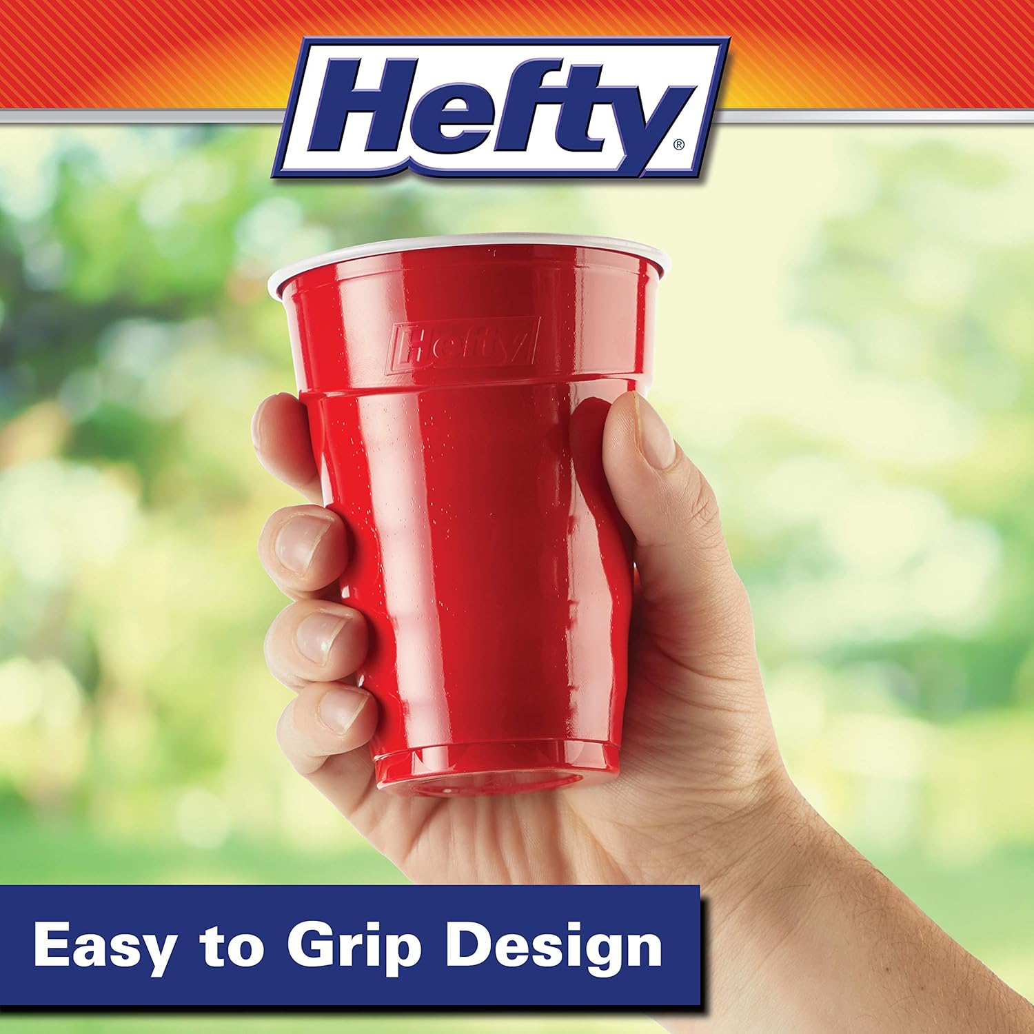Hefty Party On Disposable Plastic Cups, Red, 18 Ounce, 50 Count (Pack of 3), 150 Total: Health & Personal Care