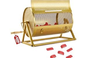 GADFISH Extra Large Raffle Drum, Thickened Raffle Ticket Spinner Drum Box (Holds 5000 Tickets) with Silent Bearing for Lottery Games, Bingo, Raffle Balls, Durable Raffle Wheel Spinner with Stand