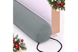 hyha 36 Inch Door Draft Stopper, Blocks Hot Cold Air with Removable Washable Cover, Gaps Up to 3 Inch, All-Season Noise and Wind Seal, Under Draft Stopper for Bottom of Door Window, Grey