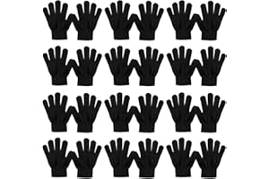 Kid's Winter Magic Gloves,6 or 12 Pairs Winter Stretchy Warm Magic Gloves Boys or Girls Knit Gloves