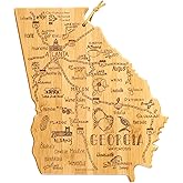 Totally Bamboo Destination Georgia State Shaped Cutting Board, Charcuterie and Cheese Serving Board – Georgia Gift for Home Décor or Everyday Kitchen Use