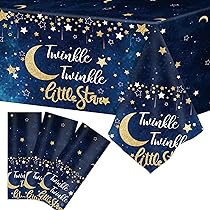 Amazon.com: Wiooffen 3pcs Twinkle Twinkle Little Star Tablecloths ...