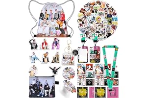 MARKIF Stray Kids Merch 5 Star Stray Kids Album Gift Set Includes Drawstring Bag Coin Bag ID Card Lanyard Stickers Keychain Butto Pin Phone Stand KPOP Merchandise