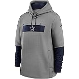 men's dallas cowboys nike navy sideline thermafit performance po hoodie