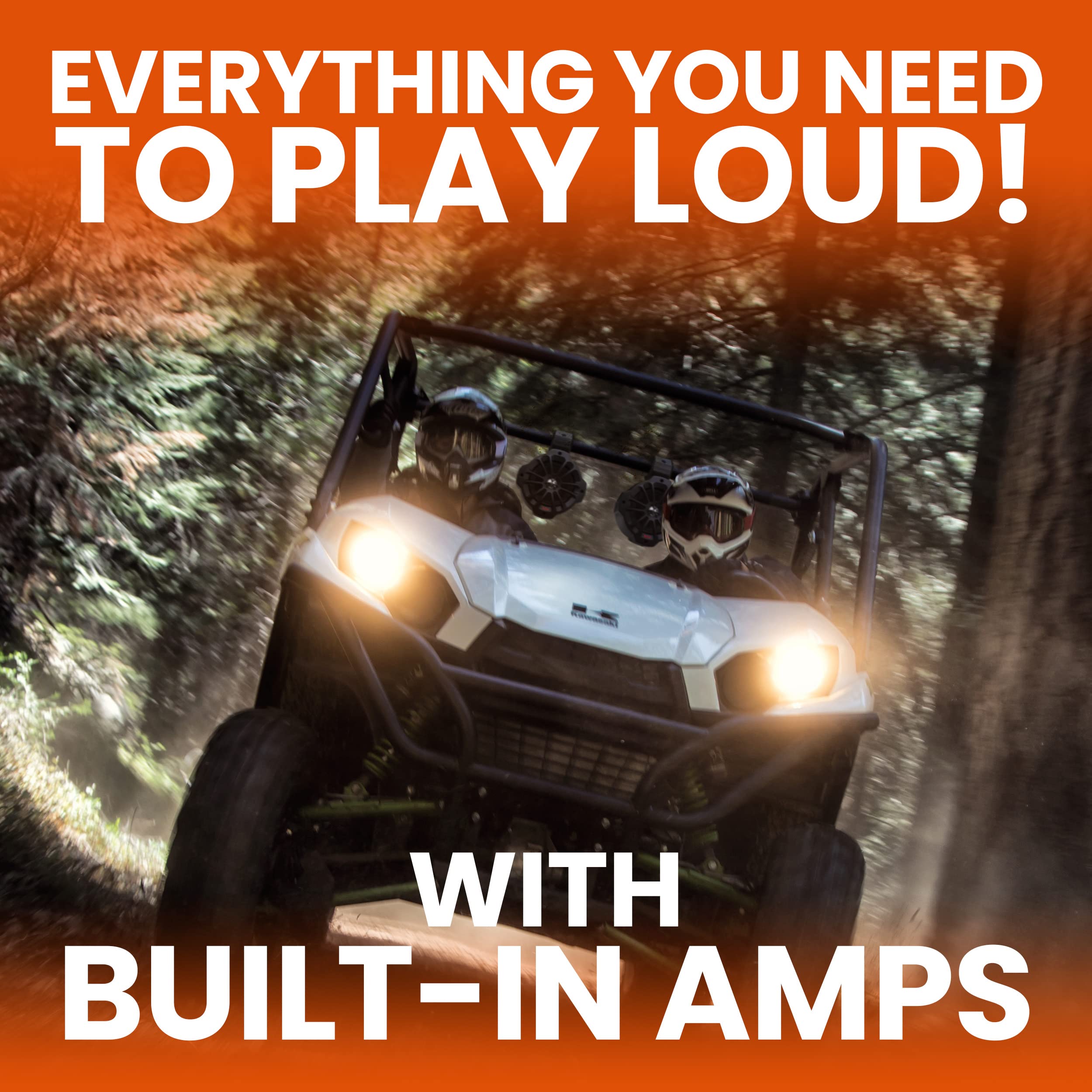 BOSS Audio Systems B62ABT ATV UTV Marine Weatherproof Waketower System - Amplified, 6.5 Inch Stereo Speakers, Full Range, 2 Way, Tweeters, Bluetooth, IPX5 Rated, Sold in Pairs, for Boat, Wake Tower