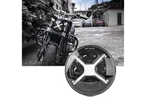 NKCELL POWER 5-3/4 5.75 Inch Round LED Motorcycle Headlight with White Light X DRL Hi/Low Beam for Dyna Street Bob Super Wide Glide Low Rider Night Rod Train Softail Deuce Custom Sportster Iron 883