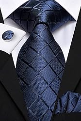Hi-Tie 3 Pcs Gift Box Mens Tie Set Necktie with