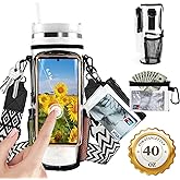 Clear Water Bottle Carrier Bag for Stanley & Brumate Era 40 OZ, Summer PVC Water Bottle Cup Holder, with Adjustable Strap, for Outdoor, Stadium Events, Walking, for Stanley Accessories