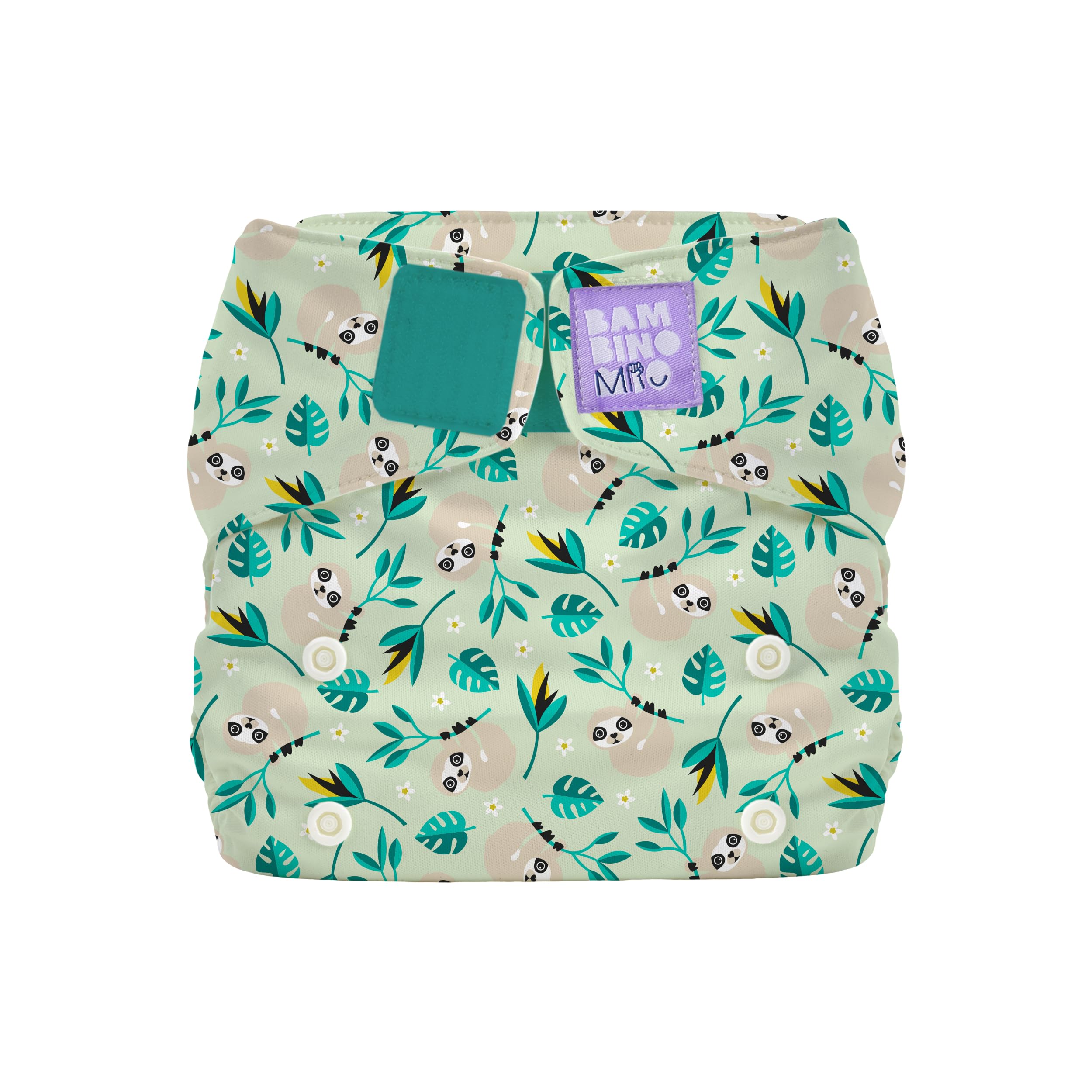 Bambino Mio, Miosolo Classic All-in-One Reusable Nappy, Eco Chemical Free Nappy (Swinging Sloth, One Size)