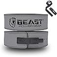 Beast Power Gear Weight Lifting Belt Lever Buckle 10MM 13MM Thick & 4 Inches Free Strap Weightlifting, Powerlifting, Deadlifts, Squats Men Women