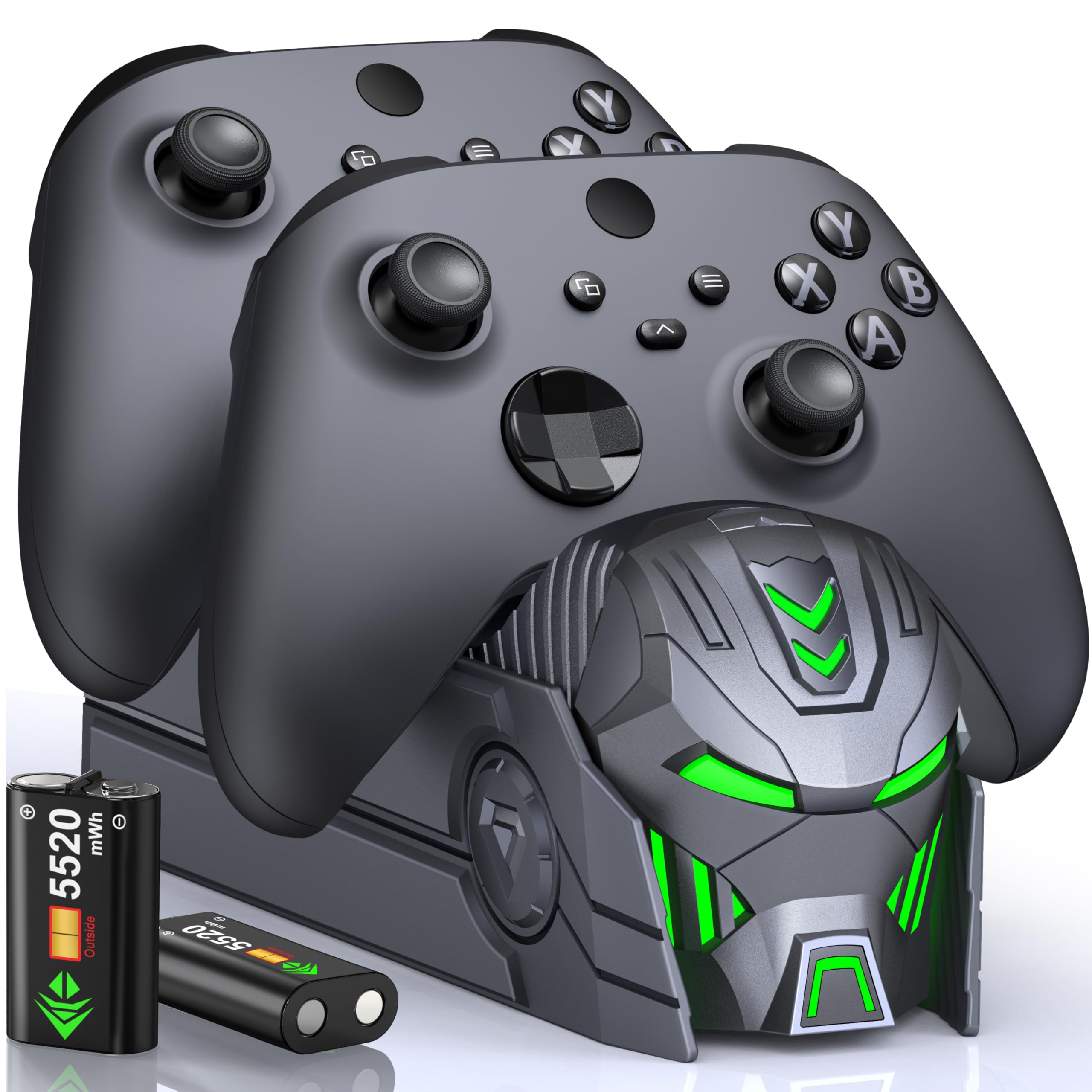 Controller Charging Station Compatible with Xbox One w 2X 5520mWh Batteries Fast Charging Rechargeable Bttery Pack USB Controller Charger Compatible with Xbox Series S/X/One S/X