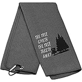 BLUPARK Disc Golf Gifts The Tree Giveth The Tree Taketh Away Embroidered Disc Golfer Towel (The Tree Giveth)