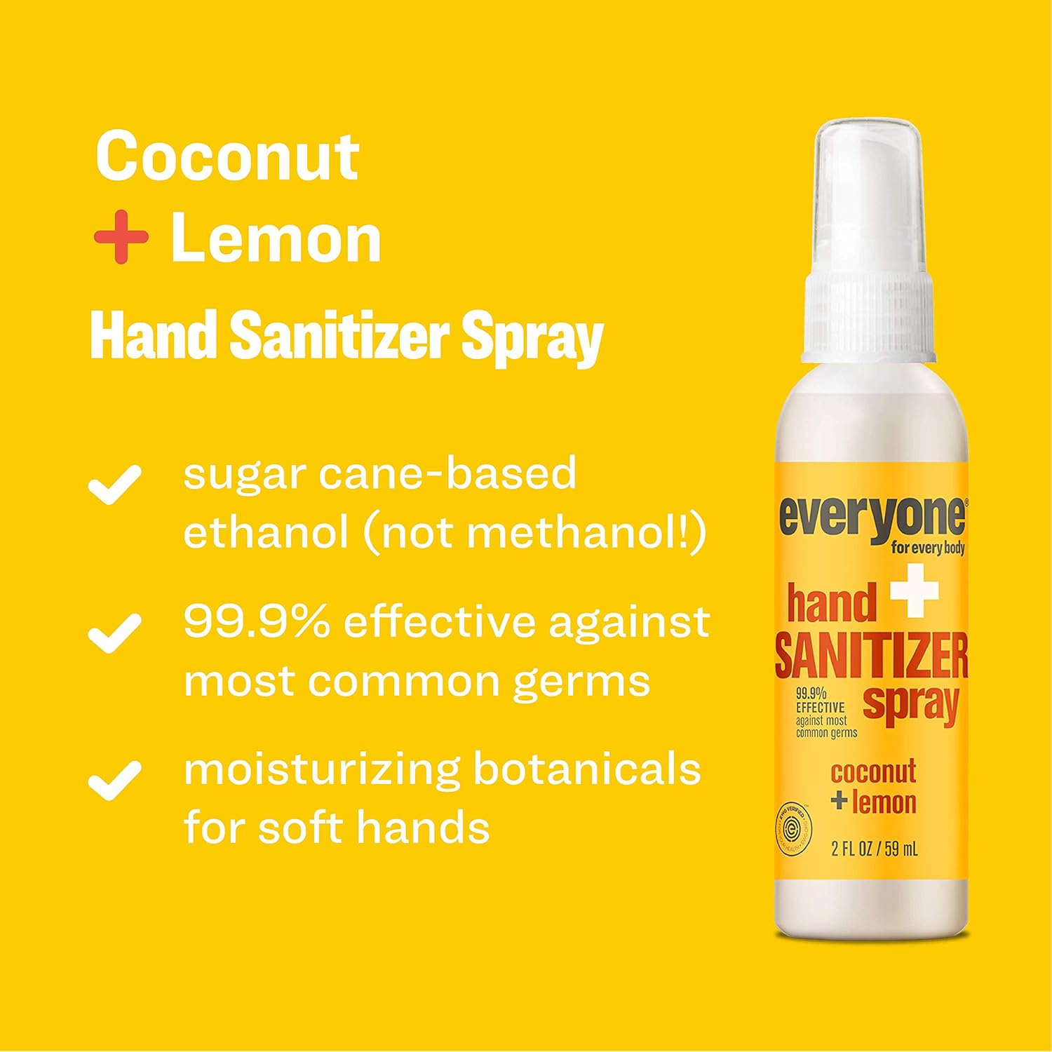 Everyone Hand Sanitizer Spray: Coconut and Lemon, Travel Size, 2 Ounce, 6 Count : Beauty